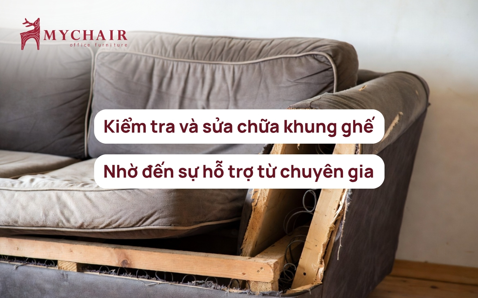 Xử lý ghế sofa bị lún do gãy khung