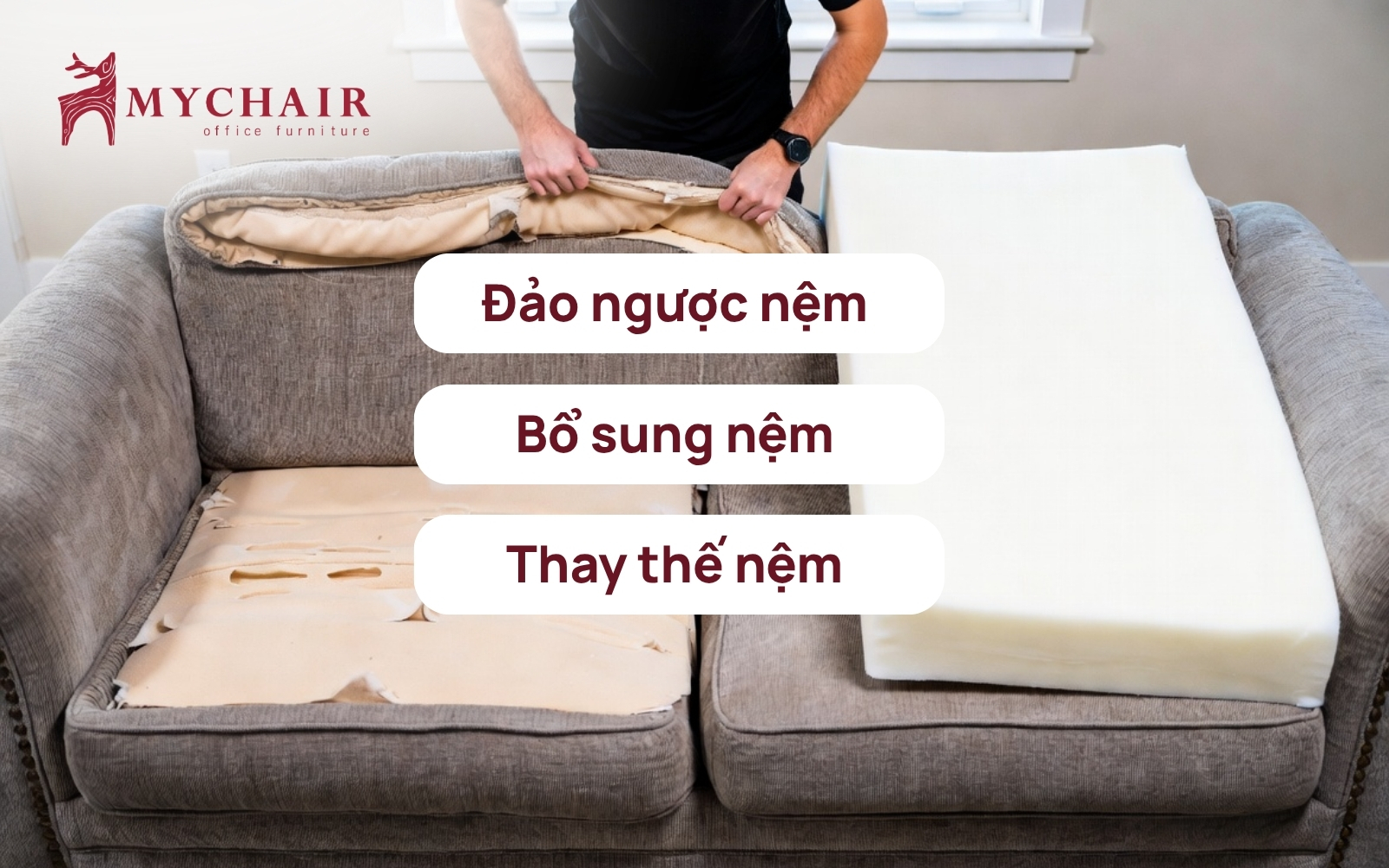 Hướng dẫn xử lý tính trạng sofa bị lún đệm mút