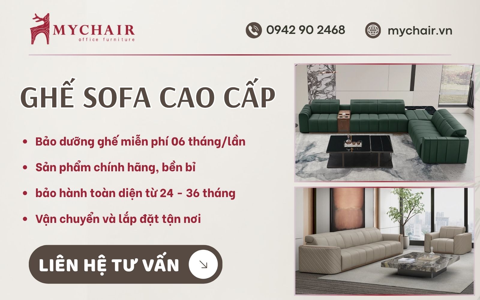 Mua sofa cao cấp tại MyChair và nhận chế độ hậu mãi đặc biệt