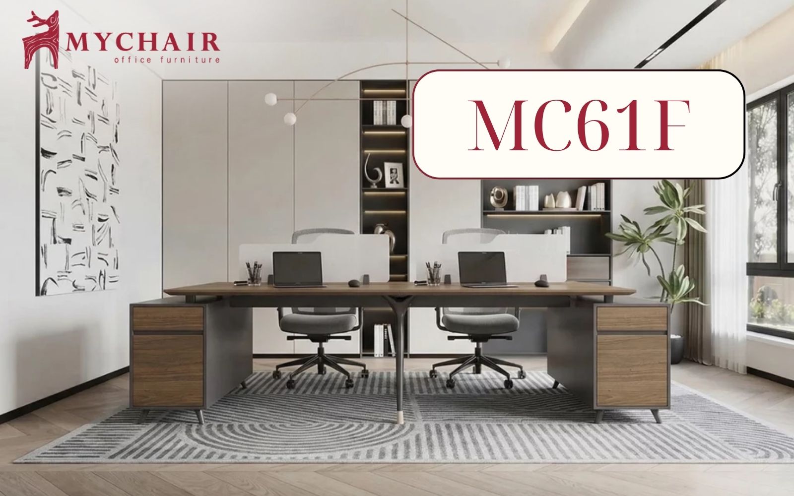 Kiến tạo không gian đẳng cấp với mẫu bàn làm việc theo cụm MC61F 