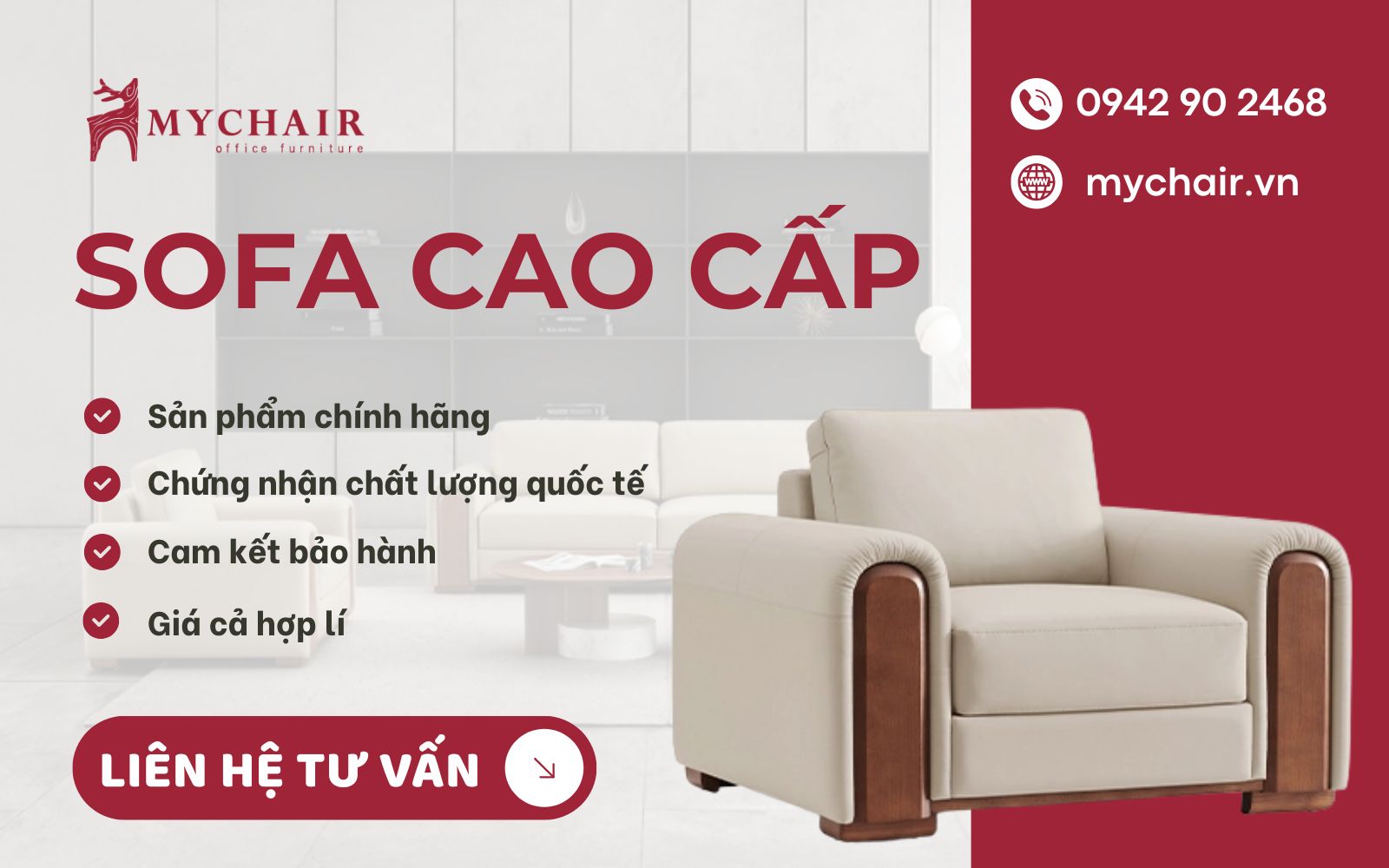 MyChair mang đến đa dạng lựa chọn ghế sofa cao cấp cho phòng khách, văn phòng