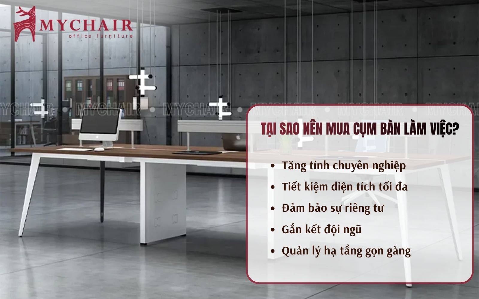 Cụm bàn giúp phân bổ không gian hợp lý, tăng tính liên kết