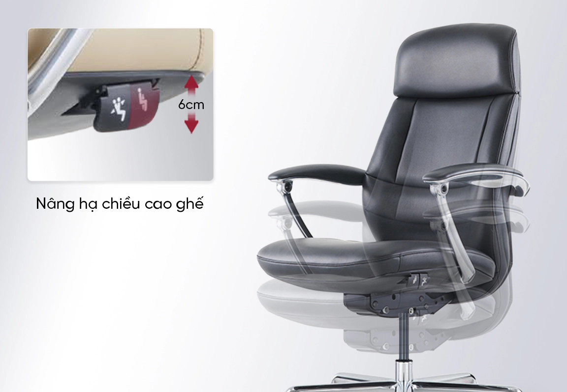 ghế văn ph&ograve;ng bọc da FK020B