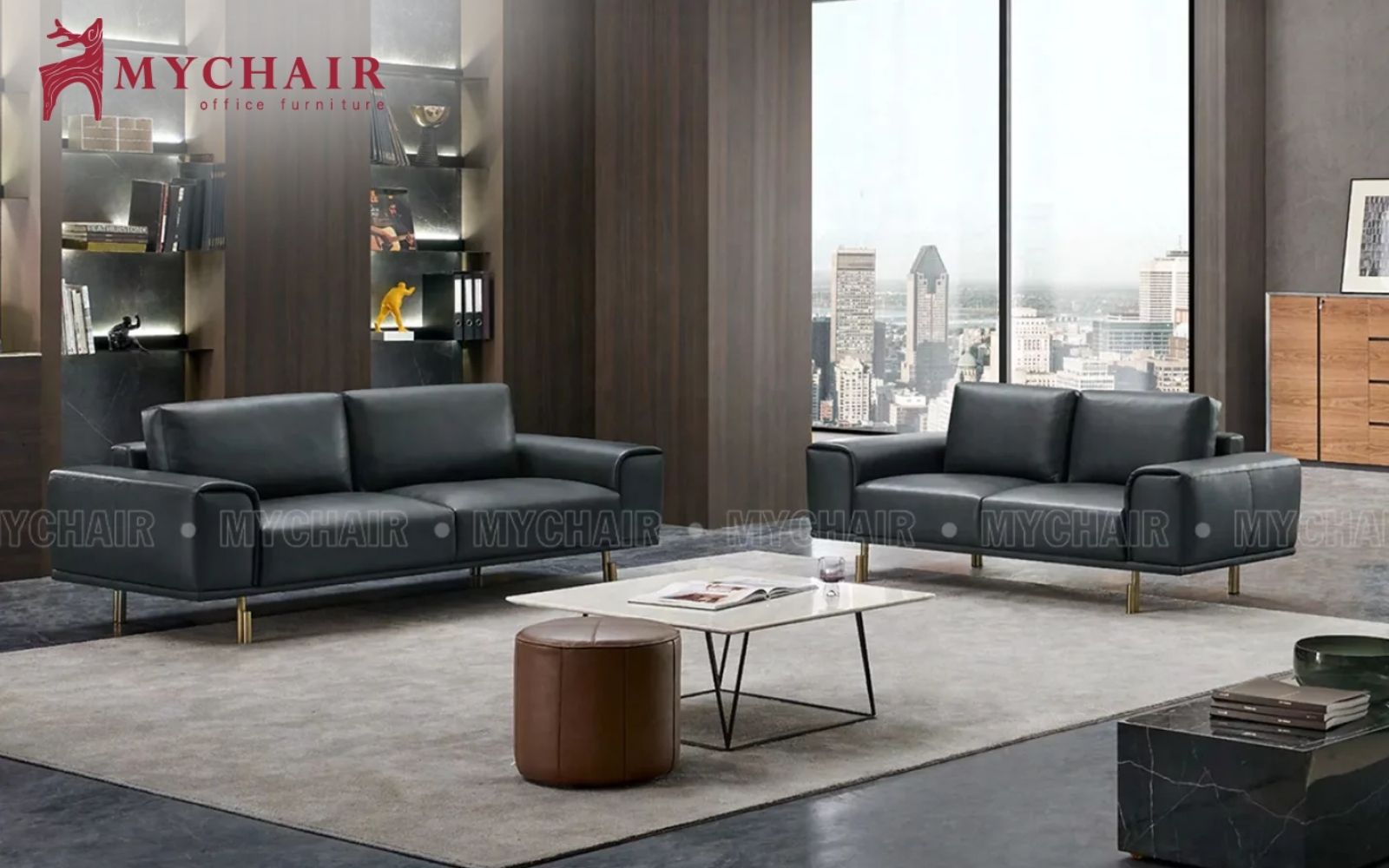 Mẫu sofa phong thủy mệnh Thủy màu đen giúp nâng tầm sự chuyên nghiệp cho chủ nhân