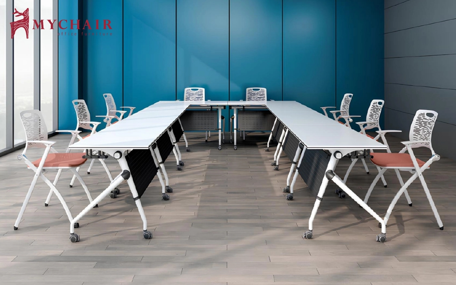 Mẫu bàn training xếp gọn hiện đại Mẫu bàn training xếp gọn hiện đại