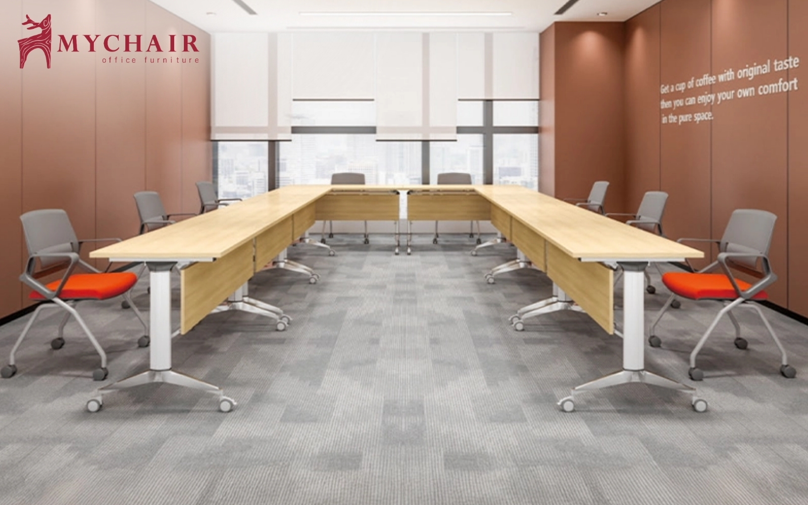 Bàn training chất liệu gỗ công nghiệp phủ Melamine Bàn training chất liệu gỗ công nghiệp phủ Melamine