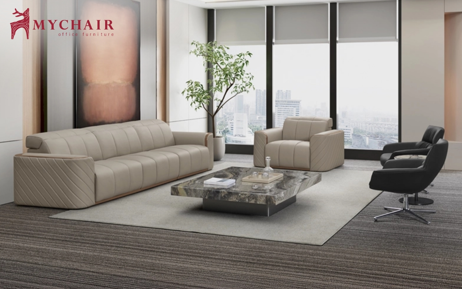 Sofa kem/beige là mẫu màu da sofa đẹp thanh lịch, đầy cuốn hút Sofa kem/beige là mẫu màu da sofa đẹp thanh lịch, đầy cuốn hút