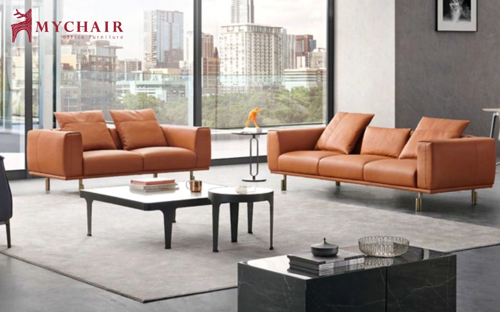 Sofa nâu caramel tạo điểm nhấn tinh tế cho phòng khách ấm cúng Sofa nâu caramel tạo điểm nhấn tinh tế cho phòng khách ấm cúng