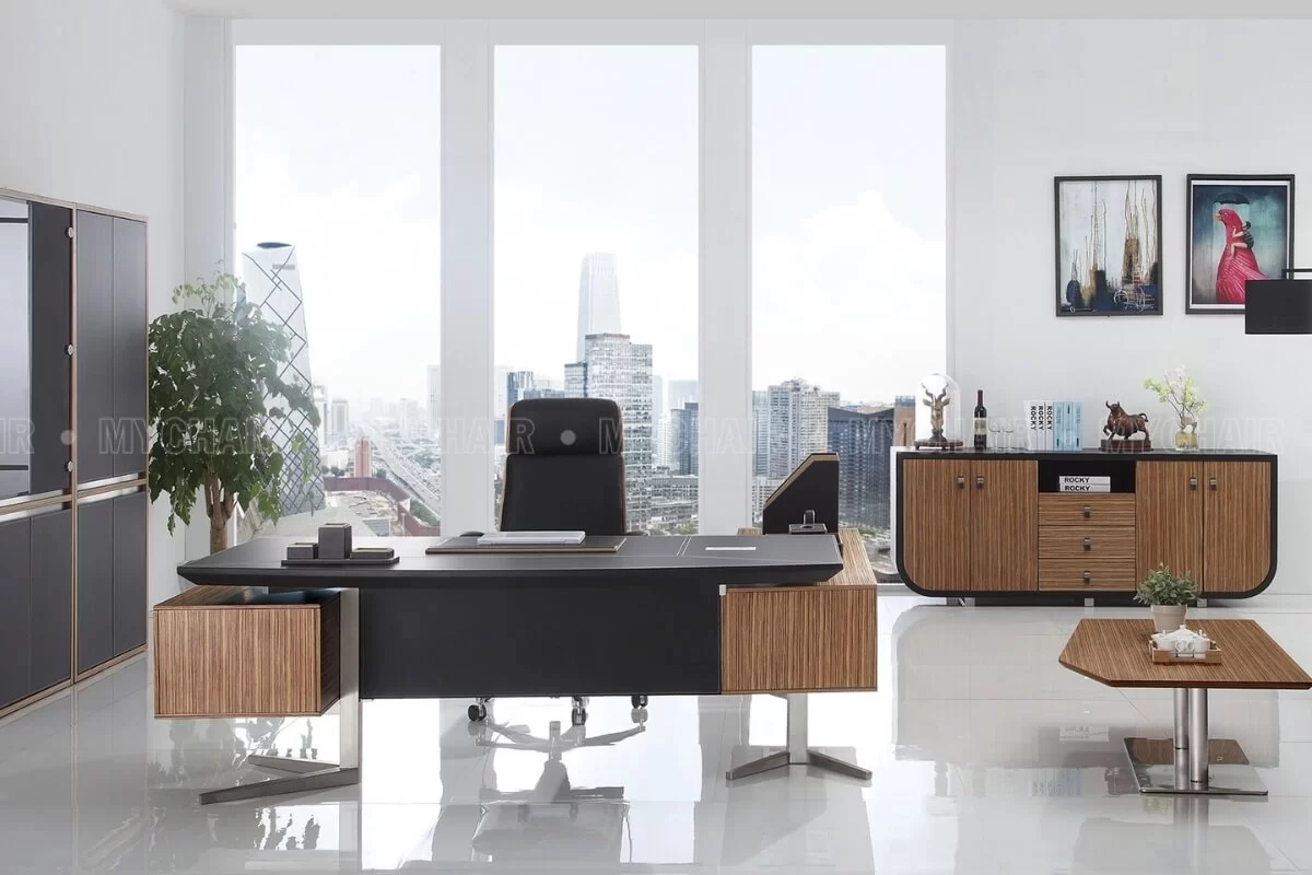Bản thiết kế 3D bàn ghế giám đốc WD01